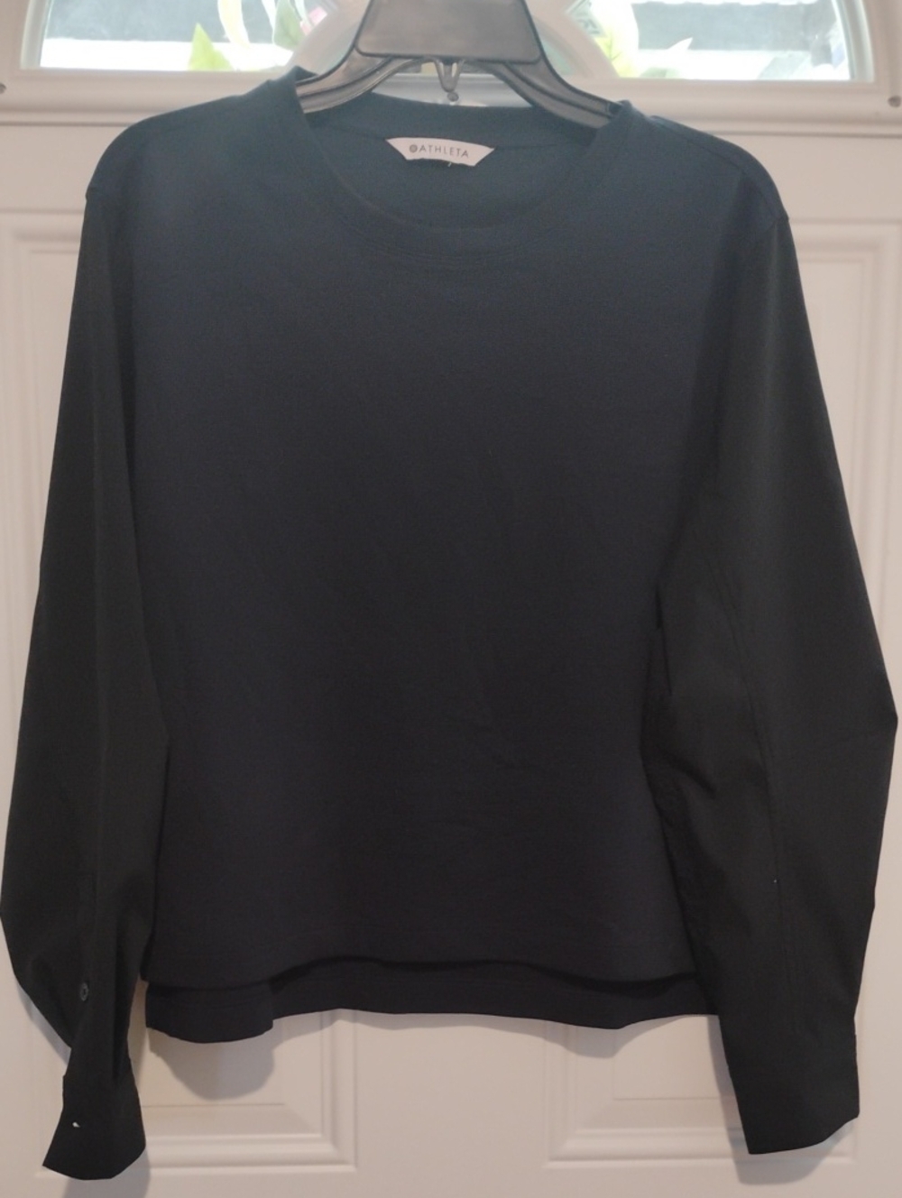 Athleta Black Long-Sleeve Crewneck Sweatshirt Oversized Small